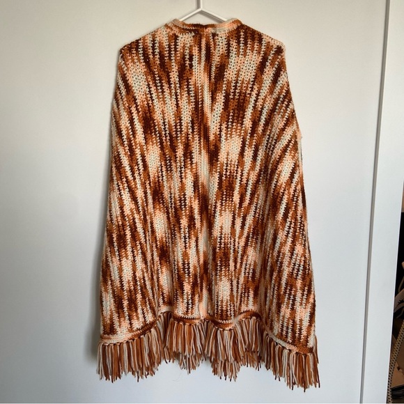 Hand Knit Western Tassel Cape Poncho - Picture 8 of 14